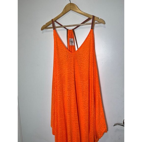 PITUSA Grecian V Neckline Sleveless Women's Maxi Dress Size M Tangerine - Picture 3 of 11